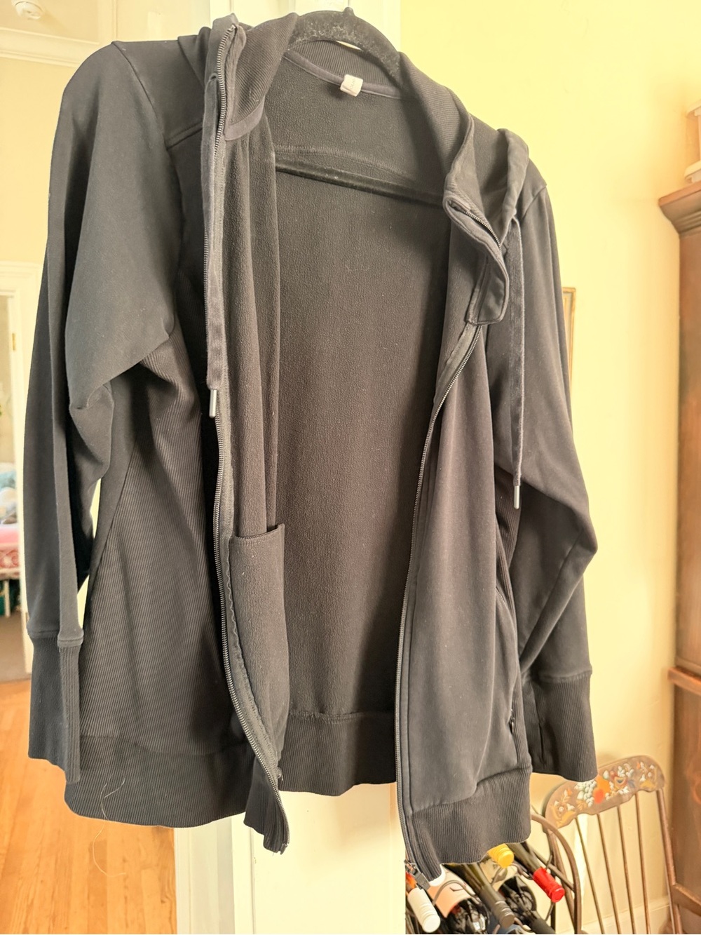 Black Women's Zip-Up Hoodie Sweatshirt